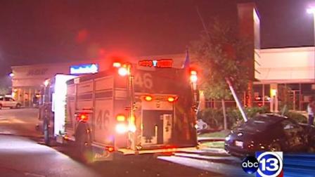 The driver of the Nissan was trapped and firefighters used the Jaws of Life to remove him.