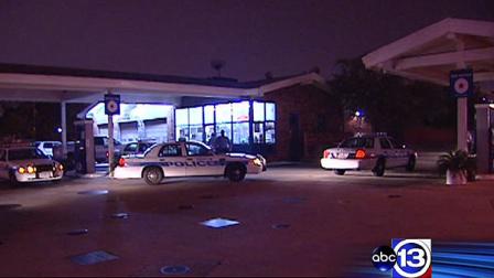 A suspected burglar was arrested after throwing a rock at a gas station store window in northeast Houston.