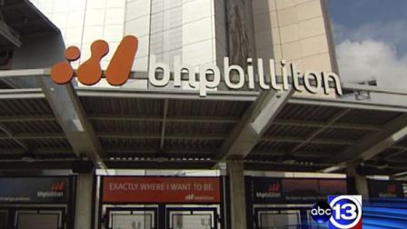 BHP Billiton Petroleums name is now on the northeast gate at Reliant Stadium.