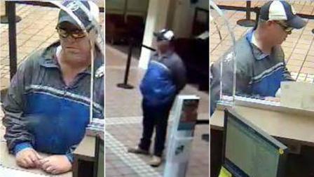 The FBIs Bank Robbery Task Force released these surveillance photos of a man who robbed a Wells Fargo Bank in the 10200 block of Almeda Genoa Road on Monday. If you have information on this crime, call Crime Stoppers at 713-222-TIPS or the Houston office of the FBI at 713-693-5000. 
