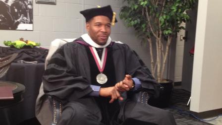 ABC13 sits down with Michael Strahan, former football star and co-host of LIVE with Kelly and Michael, after he received his honorary doctorate from Texas Southern University in Houston