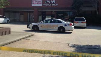 Authorities say a man was shot dead at a Vietnamese restaurant in northwest Harris County, and the gunman is still on the run.