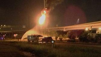 Crews are flaring off the contents of the tanker; the process is expected to last until around noon