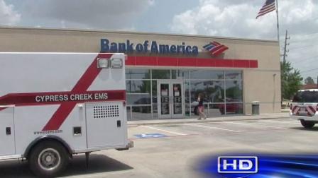 Deputies say three men pulled guns on people at a Bank of America on Louetta Thursday afternoon, and one customer had be taken to a hospital.