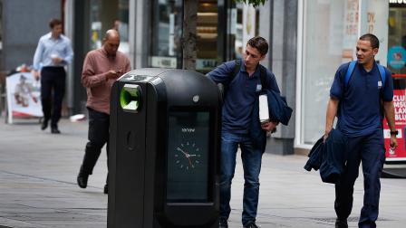 High tech trash cans