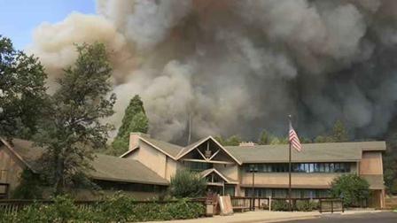 Rim Fire burns near Groveland Ranger Station in Groveland, Calif. (AP Photo/U.S. Forest Service)
