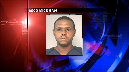 Esco Bickham has been charged with theft, exploitation of a child, unlawful use of a criminal instrumnet and possession of a controlled substance