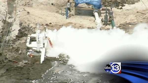According to the Pasadena police, a contractor hit a propane pipeline, resulting in the leak.