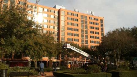 Christine Dobbyn shot this photo of the retirement community at which a two-alarm fire broken out Wednesday