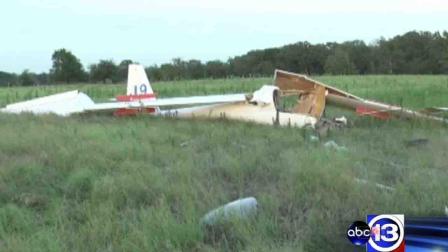 Officials said the pilot of this glider was seriously injured when it lost power and crashed in Navasota