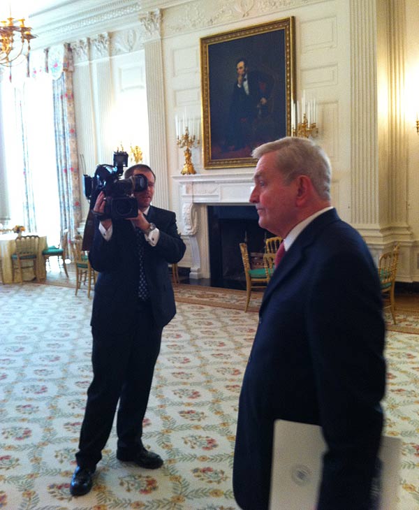 Dave Ward in the state dining room of the White...