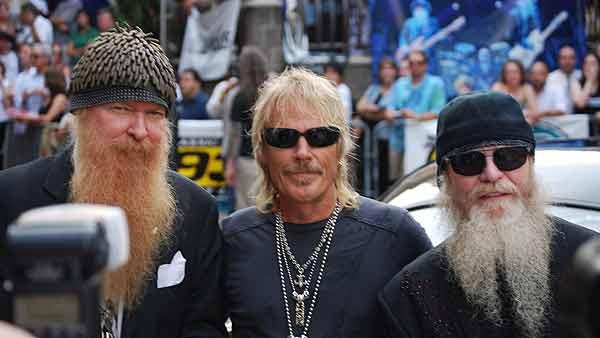 Houstons own Billy F Gibbons, Dusty Hill and Frank Beard of the legendary rock band ZZ Top made a special appearance at the Hard Rock Cafe in Houston on Monday, June 23, 2008, to launch the bands first-ever live concert DVD, <i>Live From Texas</i>. The viewing party event was free and open to the public. (Photo: Gina Larson)