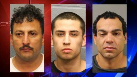 From left to right, Miguel Lara Hermida,
Alejandro Salcido and
Carlos Molina are all charged with aggravated robbery with a deadly weapon