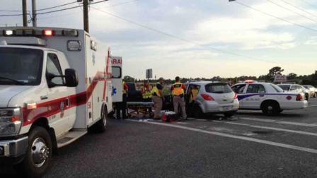 Emergency responders at the scene of a crash involving a deputy in northwest Harris County