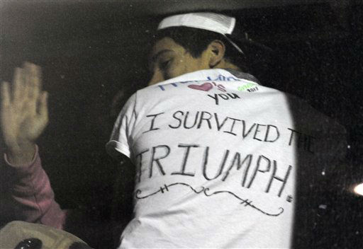 This is a shot of the Carnival Triumph docked...