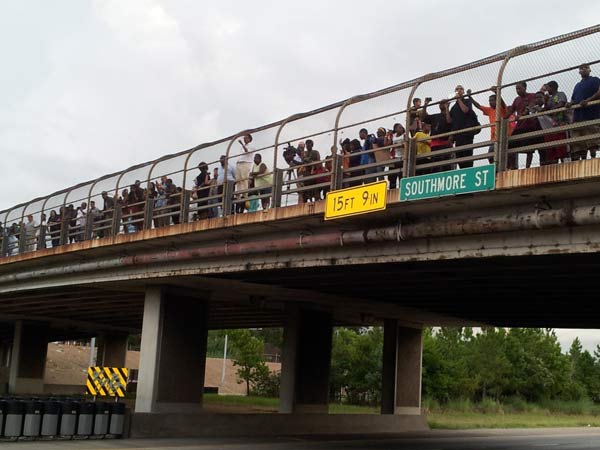 Hundreds in Houston gathered to protest the...
