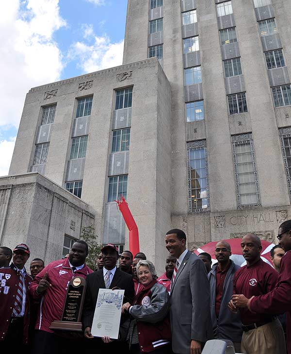 Images of the rally at City Hall for the newly...