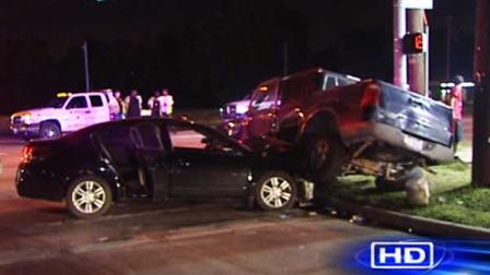 Chase and crash in north Houston
