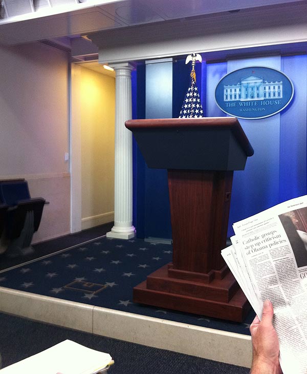 Dave Ward  in the White House briefing room.