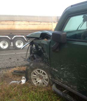 Nearly 150 vehicles were involved in the...