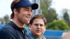 Brad Pitt and Jonah Hill in a scene from the 2011 film, Moneyball. - Provided courtesy of Courtesy of Columbia TriStar Marketing Group, Inc. / Melinda Sue Gordon