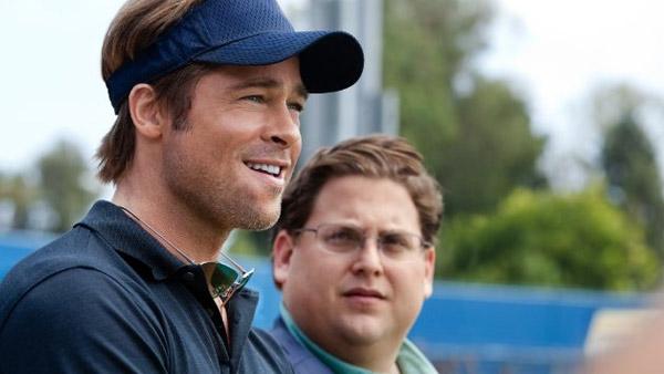 Brad Pitt and Jonah Hill in a scene from the 2011 film, Moneyball. - Provided courtesy of Courtesy of Columbia TriStar Marketing Group, Inc. / Melinda Sue Gordon Brad Pitt and Jonah Hill in a scene from the 2011 film, Moneyball. - Provided courtesy of Courtesy of Columbia TriStar Marketing Group, Inc. / Melinda Sue Gordon