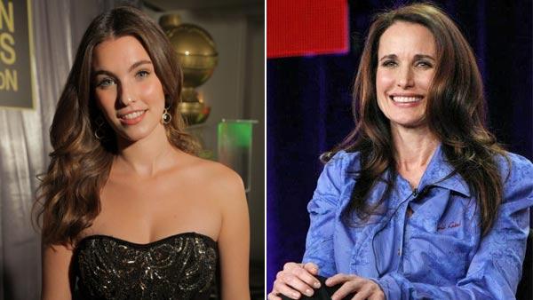 Rainey Qualley appears in a promotional photo as Miss Golden Globe 2012 from the Hollywood Foreign Press Associations website. / Andie MacDowell addressed the press at Disney/ABC Television Groups Winter Press Tour 2012. - Provided courtesy of Hollywood Foreign Press Association / ABC Family Rainey Qualley appears in a promotional photo as Miss Golden Globe 2012 from the Hollywood Foreign Press Associations website. / Andie MacDowell addressed the press at Disney/ABC Television Groups Winter Press Tour 2012. - Provided courtesy of Hollywood Foreign Press Association / ABC Family