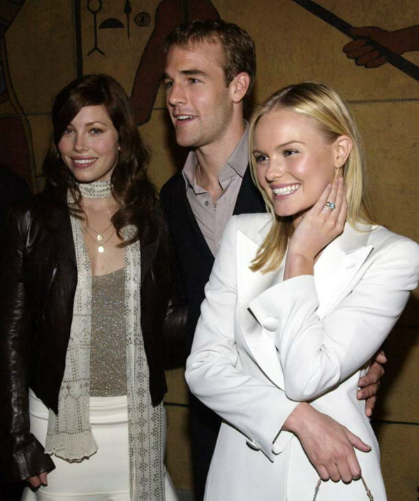 Actress Jessica Biel, left, actor James Van Der...