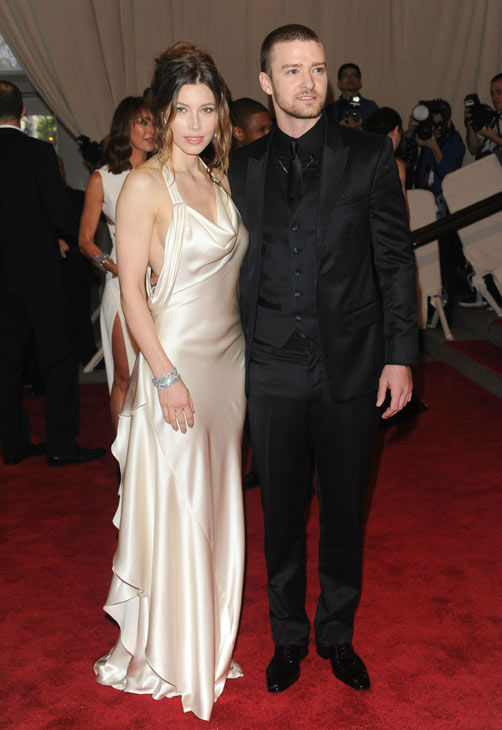 Actress Jessica Biel and singer Justin Timberlake arrive at the Metropolitan Museum of Art Costume Institute gala, Monday, May 3, 2010 in New York.