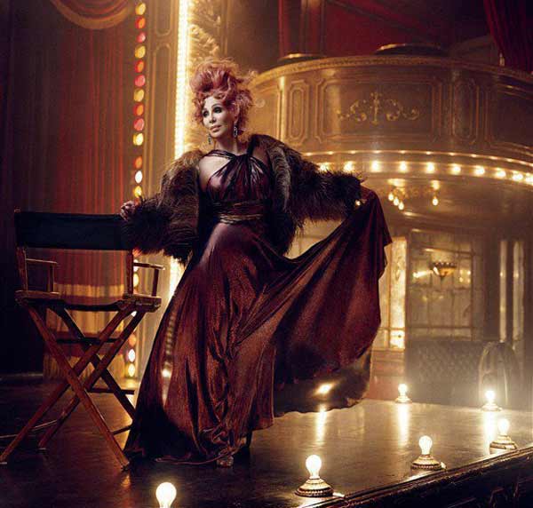 Cher performing on-stage in 'Burlesque'