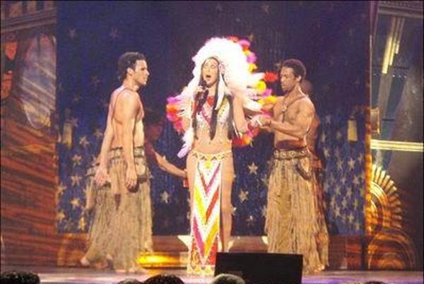 Cher performing 