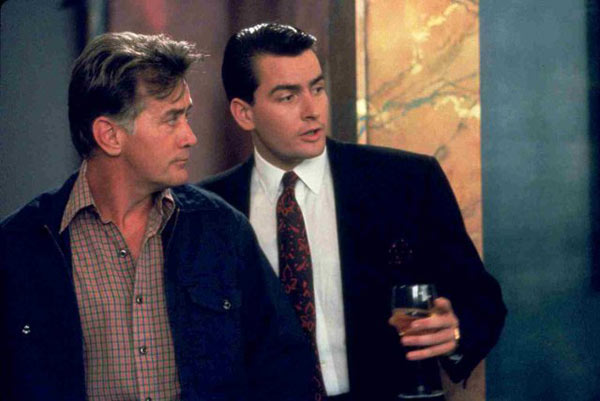 Charlie and Martin Sheen in a still from their...