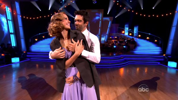 Petra Nemcova and her partner Dmitry Chaplin dancing the foxtrot on the season premiere of 'Dancing With The Stars.'