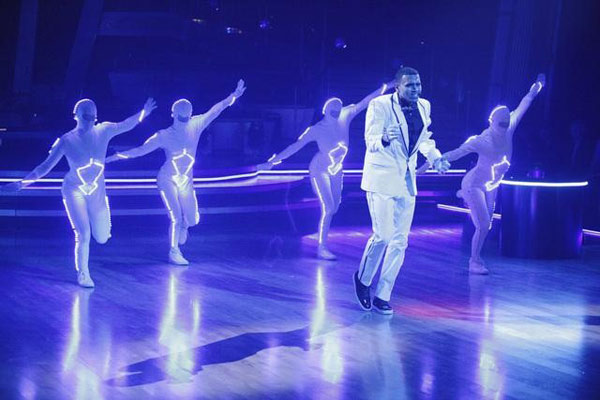 Chris Brown stopped by to perform his hit single...