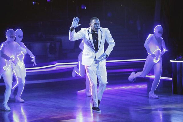 Chris Brown stopped by to perform his hit single...