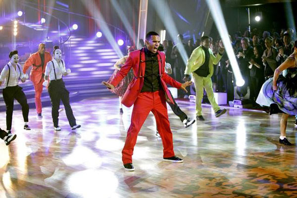 Chris Brown stopped by to perform his hit single...