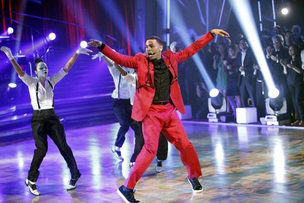 Chris Brown stopped by to perform his hit single...