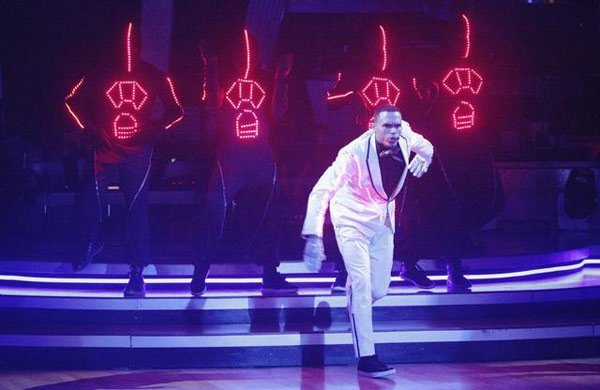 Chris Brown stopped by to perform his hit single...