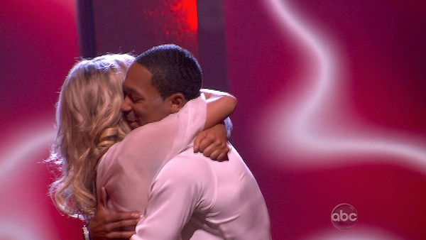 Romeo and his partner Chelsie Hightower react to...