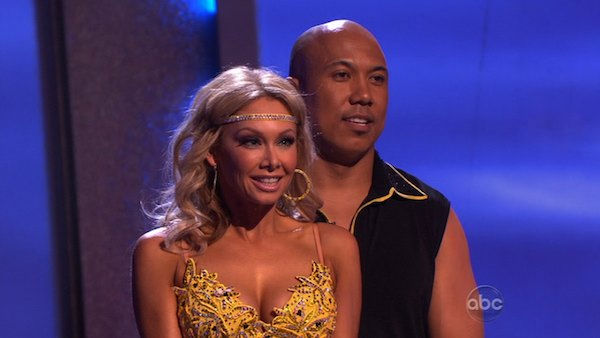Hines Ward and his partner Kym Johnson await...