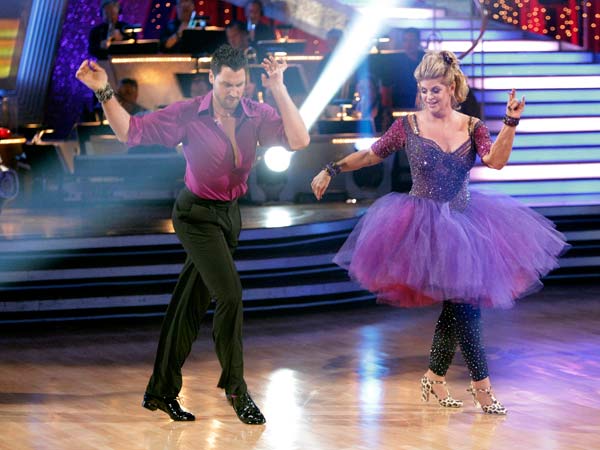 Kirstie Alley and her partner Maksim Chmerkovskiy dance Jive on week seven of 'Dancing With The Stars.' The couple received a 30 out of 40 from the judges. The two also scored a 30 out of 40 for their team Cha Cha, making their score a total of 60 out of