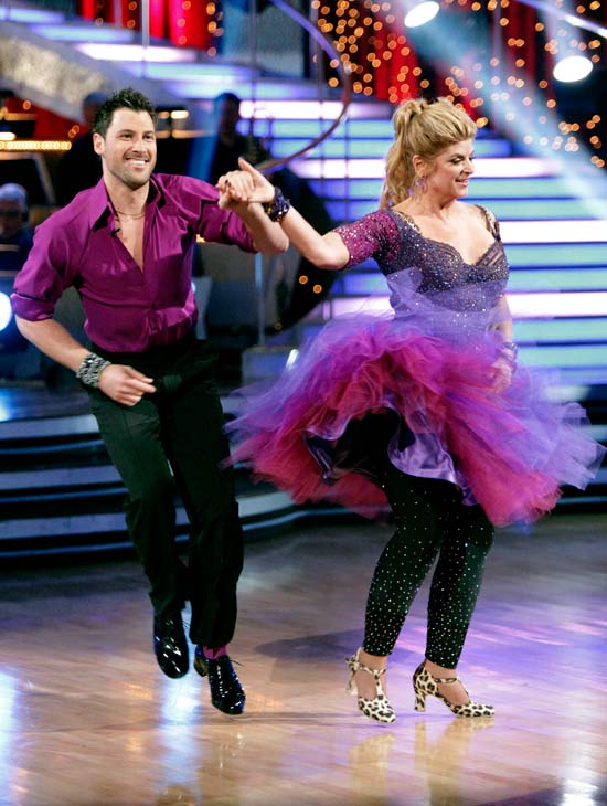 Kirstie Alley and her partner Maksim Chmerkovskiy dance Jive on week seven of 'Dancing With The Stars.' The couple received a 30 out of 40 from the judges. The two also scored a 30 out of 40 for their team Cha Cha, making their score a total of 60 out of