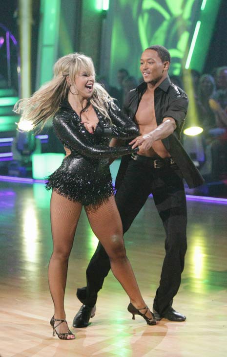 Romeo and his partner Chelsie Hightower do a...