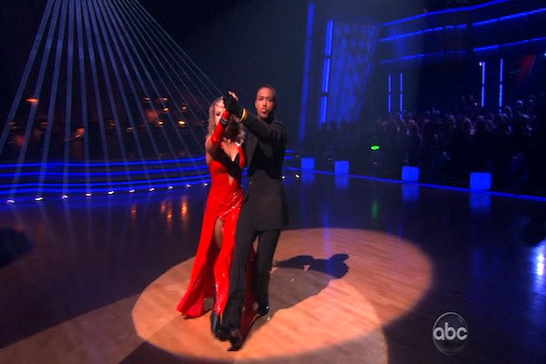 Romeo and his partner Chelsie Hightower dance a...