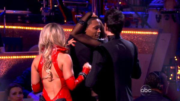 Romeo and his partner Chelsie Hightower react to...