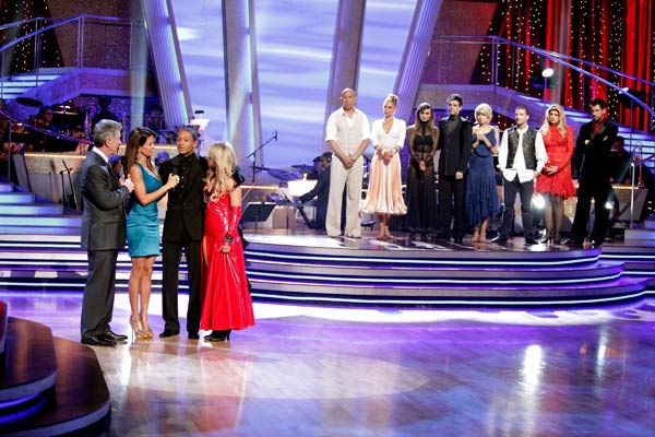 Romeo and his partner Chelsie Hightower react to being eliminated. The couple received 27 out of 30 for their Argentine Tango and 25 points out of 30 for their Salsa, making their score a total of 52 out of 60 on week eight of 'Dancing With The Stars' on