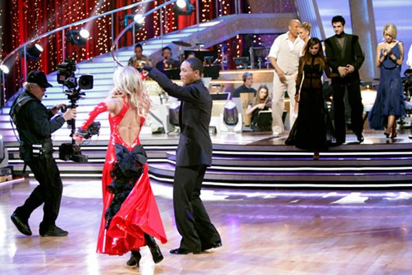 Romeo and his partner Chelsie Hightower react to...