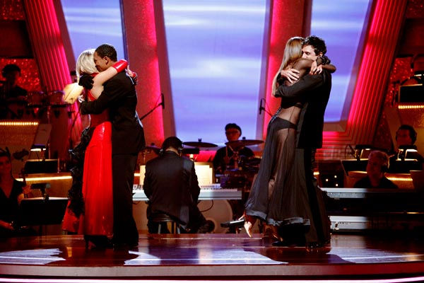 Romeo and his partner Chelsie Hightower react to...