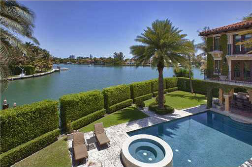 A pool outside Anna Kournikova's Miami Beach...