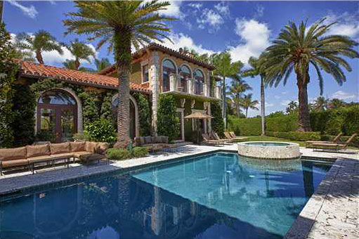 A pool outside Anna Kournikova's Miami Beach...